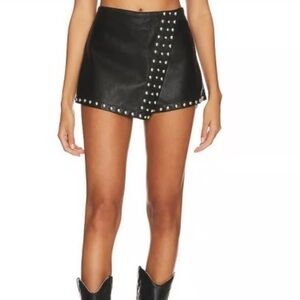 Free People Black Studded Mini Skirt